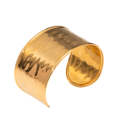 Wholesale 18K Gold Stainless Steel Female Open Bracelet Ins Style Exaggerated Personality Wide Hammer Fashionable Bangles