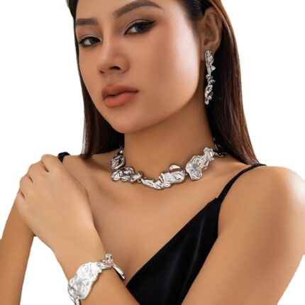 New Creative Retro Irregular Large Heavy Metal Chain Necklace Female Punk Adjustable Necklace Jewelry Gift Steampunk Male