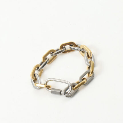 New Thick Stainless Steel 18K Gold-plated Men and Women Universal Jewelry Screw Clasp Gold Silver Tone Bracelet