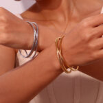Punk 18k Gold Plated Waterproof bangle