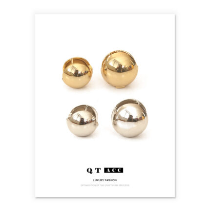 Design Sense of Cold Personality Versatile Smooth Mirror Hollow Three Dimensional Round Ball Earrings