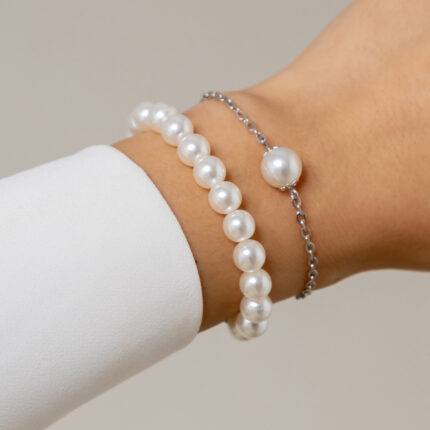 Fashion Jewelry Women's Vintage Temperament Superimposed Simple Chain Bracelet Personality Beaded Pearl Bracelet