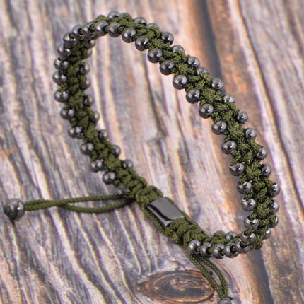 Modern Fashion Men Jewelry Handmade Braided Stainless Steel Charm Woven Adjustable Bangles for Men