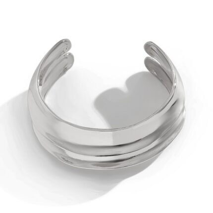 Exaggerated Metal Texture Wide Bracelet Irregular Personalized  Bracelet