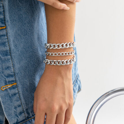 Cuba Chain Stacked Metal Bracelet Female Simple Chain Bracelet Hand Jewelry Cuba Bracelet