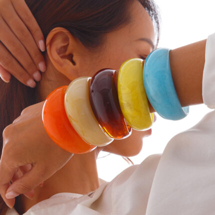 Exaggerated Chunky Clear Acrylic Geometric Open Women's Bracelet