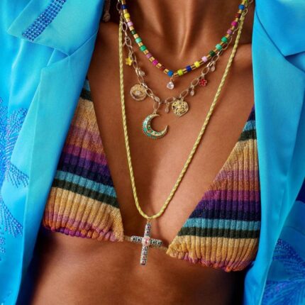 New Vintage 18K Gold Plated Cross Pendant Necklace Religious Charm Charm Necklace