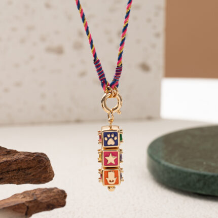 New Colorful Tarot Cards love Have a Change of Luck Necklace Boyfriend Style Design Star Eyes Pendant Lucky Heart Necklace