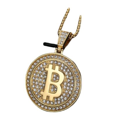 Hot Selling Custom Dollar Necklace for Men Zircon Stone Gold Plated Stainless Steel Round Pendant Necklace