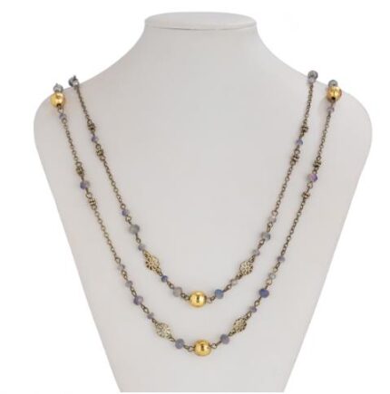 Fashion Ins Style Pearl Beaded Long Necklace Design Multi-layer Alloy Collarbone Chain Jewelry