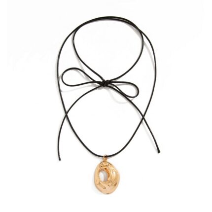 New Hip Hop Irregular Hollow Out Pendant Necklace Trendy Geometric Oval Teardrop Lanyard Necklace