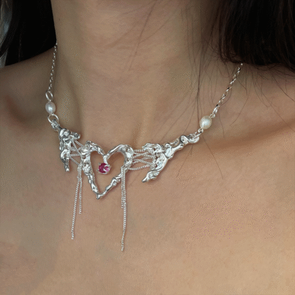 Gothic love Pendant Women Necklace Bridal Vintage Tassel Long Chain Necklace Wedding Jewelry Accessories