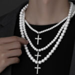 6mm pearl cross 50CM